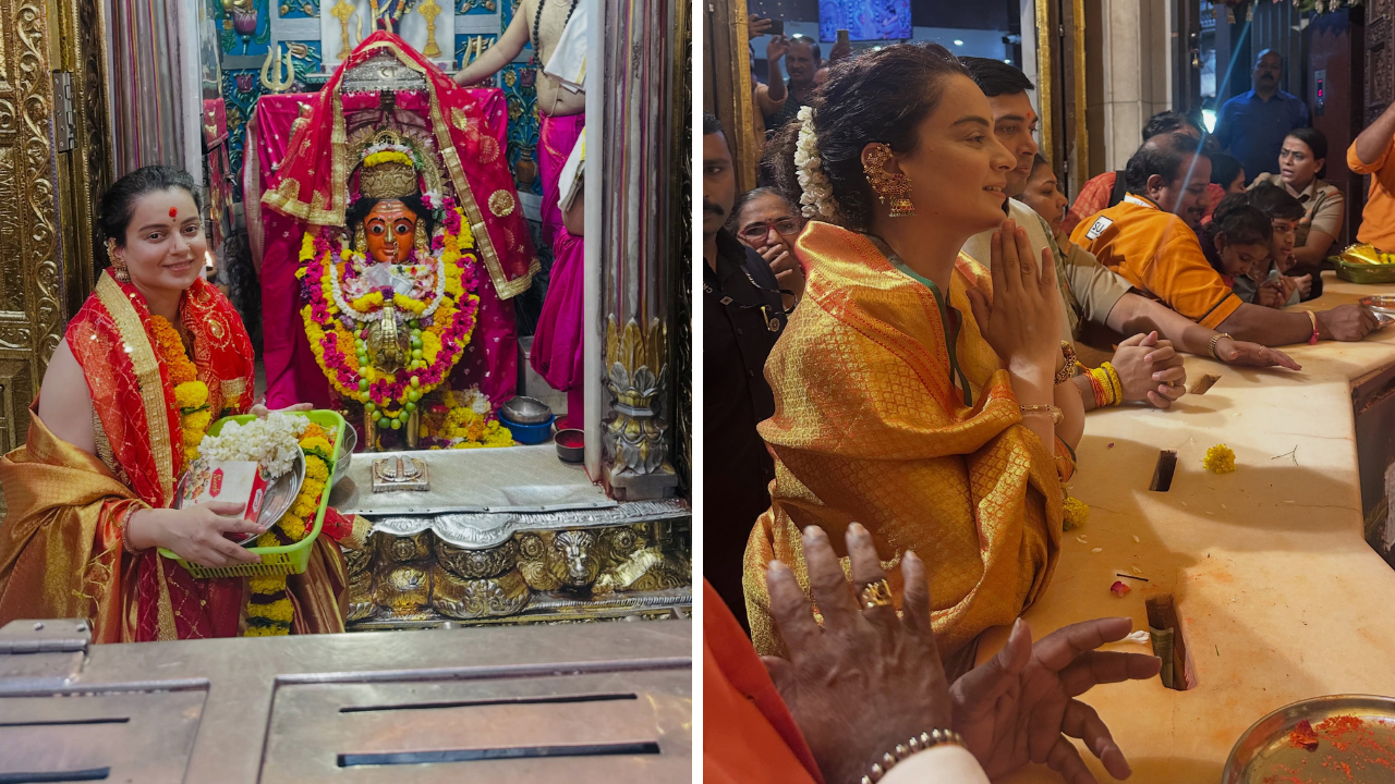 Kangana Ranaut ने किए सिद्धिविनायक और मुंबा देवी मंदिर के दर्शन, पिक्स हुईं वायरल